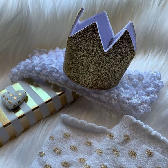 BABY Princess Headband & Socks Bundle NEW - Picture 3 of 7